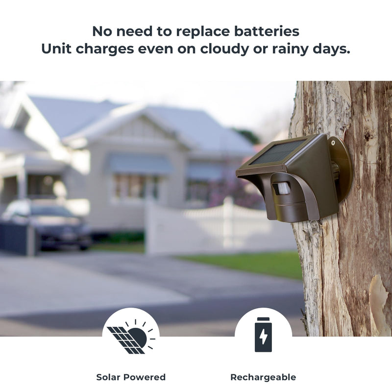 [AUSTRALIA] - eMACROS Non-APP Wireless Driveway Alarm — 1/2 Mile Solar Motion Sensor with Plug-in Receiver for Driveways, Homes, Large Properties, Weatherproof Outdoor Security System 1 receiver and 1 sensor 