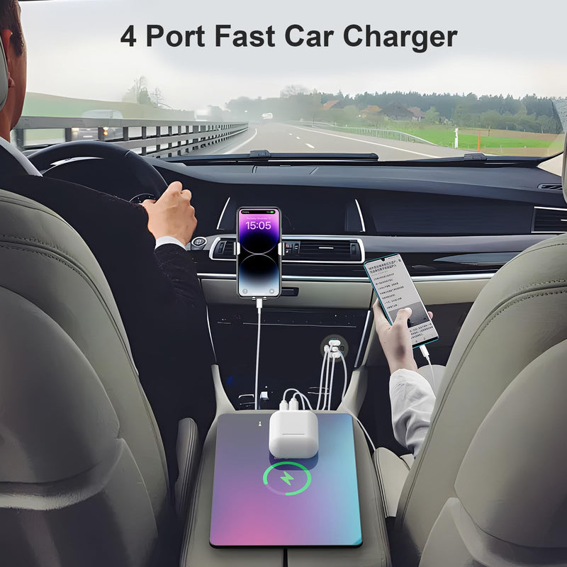 2 Pack 12V USB Outlet 4 Port Car Charger, 78W Super Fast Dual PD3.0 & QC3.0 Multiple USB Port for Car, USB C Cigarette Lighter Replacement 12 Volt Socket Waterproof for Marine Boat Motorcycle RV Golf pack of two