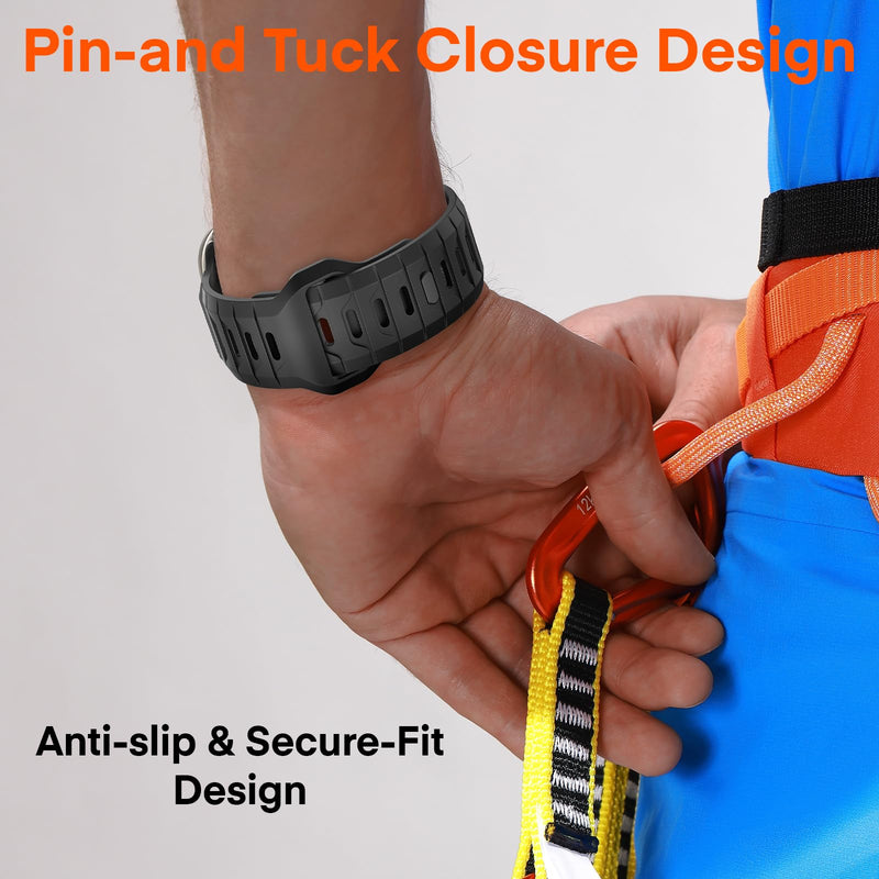 SquishSquash Ganoid FKM Rubber Sport Band Compatible with Apple Watch Ultra 3/2/1 SE Series 11/10/9/8/7/6/5/4, Fluoroelastomer Waterproof Strap for iWatch 44/45/46/49MM (Midnight Whale Black) Midnight Whale Black