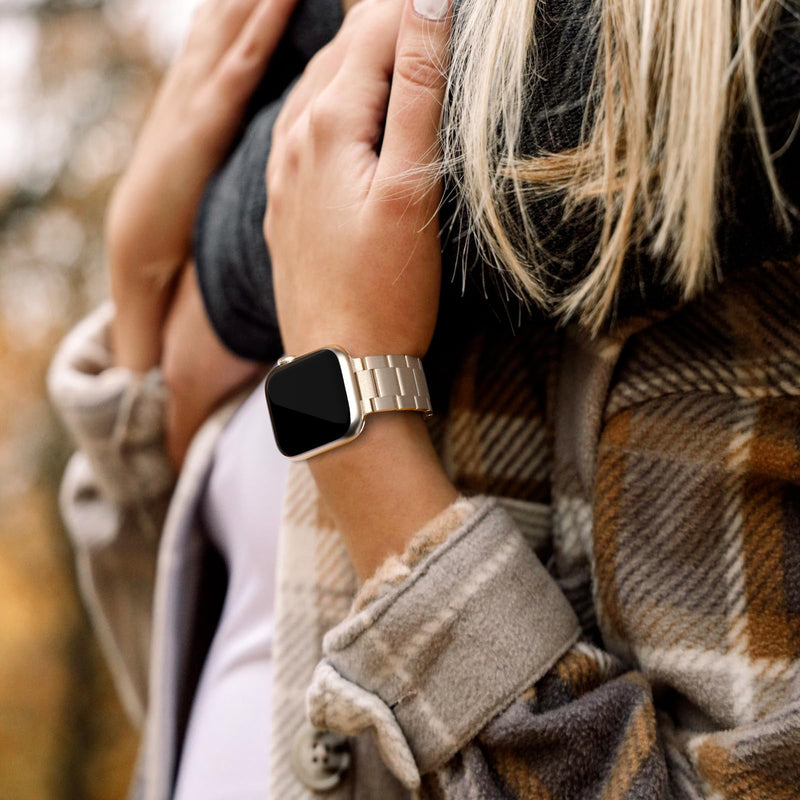 Metal Band for Apple Watch, Stainless Steel Magnetic Strap Compatible with iWatch Ultra/Ultra2/Series 10-4/SE, 49-40mm