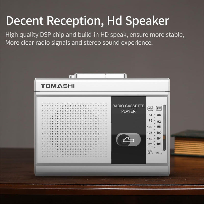 [AUSTRALIA] - TOMASHI Cassette Player Tape Recorder FM AM Radio with Built-in Speaker,Microphone F-315B 