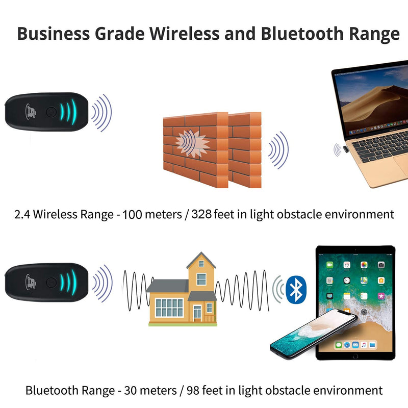 ScanAvenger Portable Mini-Wireless Bluetooth Barcode Scanner: Hand Scanners - Cordless, Rechargeable 1D & 2D Scan Gun for Inventory Management Wireless, Handheld USB QR (1D&2D Mini Barcode Reader) 1D&2D Mini Barcode Scanner