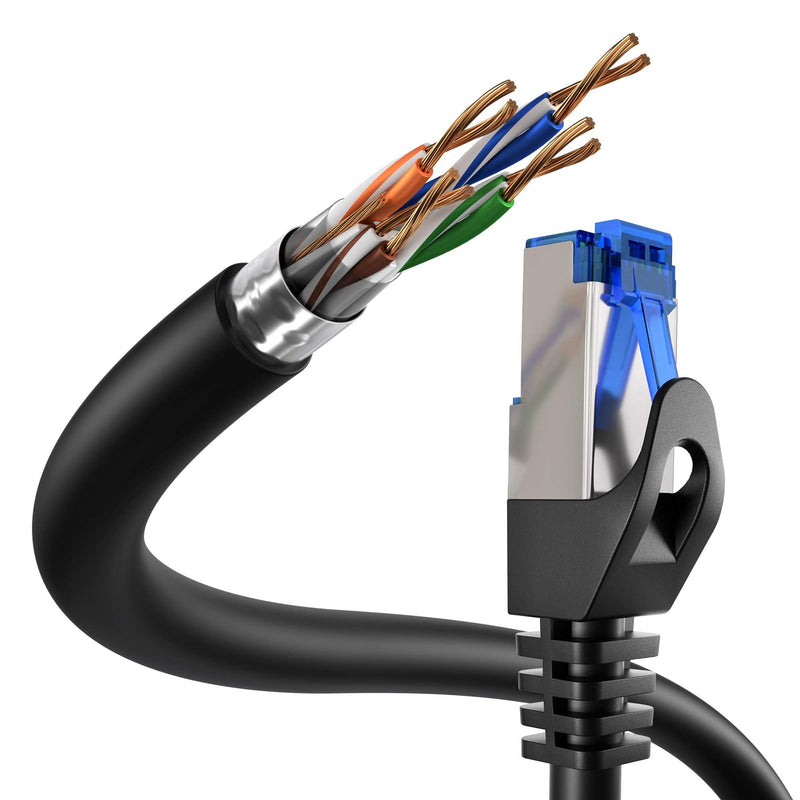 KabelDirekt – 10 m – Network Cable, Ethernet, LAN & Patch Cable (Transfers Maximum Fibre Optic speed and is Suitable for Gigabit Networks, Switches, Routers, Modems with RJ45 Input, silver). 1 Pack 10m