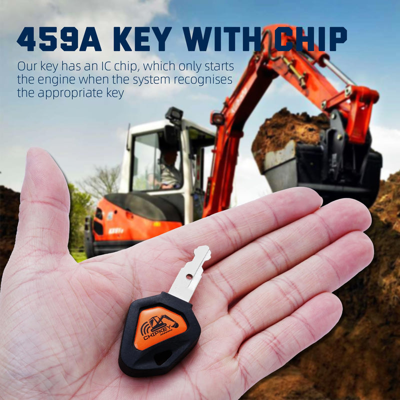 459A Key with Chip Compatible with Kubota U15/30/48/55/135/155/161/163 Excavator Digger ELI80-0101 RC411-53933 RC461-53930 Excavator Accessories Programming Key