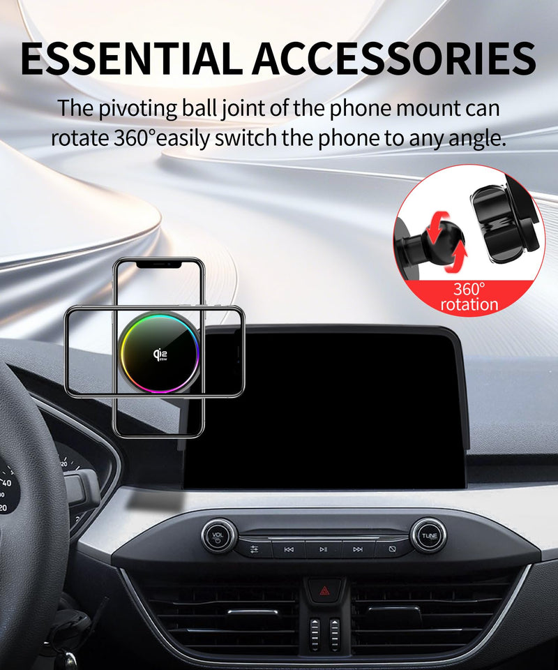 25W Car Mount Charger for Ford Escape 2020-2026 8-Inch Screen | 2020-2026 Ford Escape Qi2.2 25W MagSafe Fast Charging Cell Phone Holder Accessories,with Cooling Fan＆54W Fast Adapter Magsafe+Qi2 25W Fast Charging for 2020-2026 Ford Escape(8 Inch)