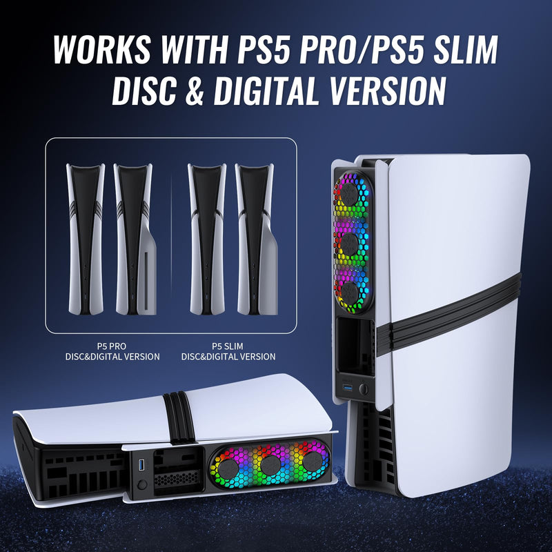 PS5 Pro / PS5 Slim/Stand and Cooling Station Cooling Fans for PS5/ Pro/Slim/,