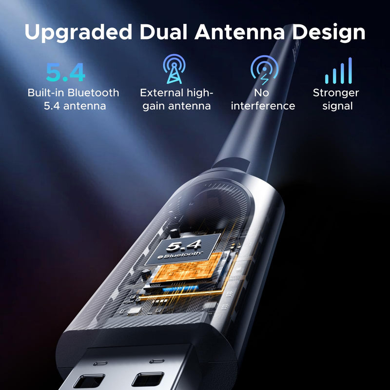 [AUSTRALIA] - UGREEN 2-in-1 USB Bluetooth WiFi Adapter, AX900 + Bluetooth 5.4 WiFi 6 Adapter for Desktop PC with 5GHz/2.4GHz Dual Band, 6dBi High Gain Antenna, Built-in Driver for Windows 10/11 