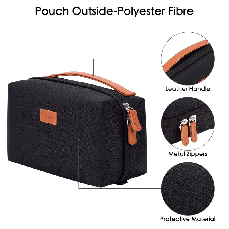 [AUSTRALIA] - DDgro Electronics Organizer Travel Pouch - Perfect Accessory Bag for Electronics, MacBook Charger & Cords, Cables, Hard Drive (Black-Brown) Black-Brown 