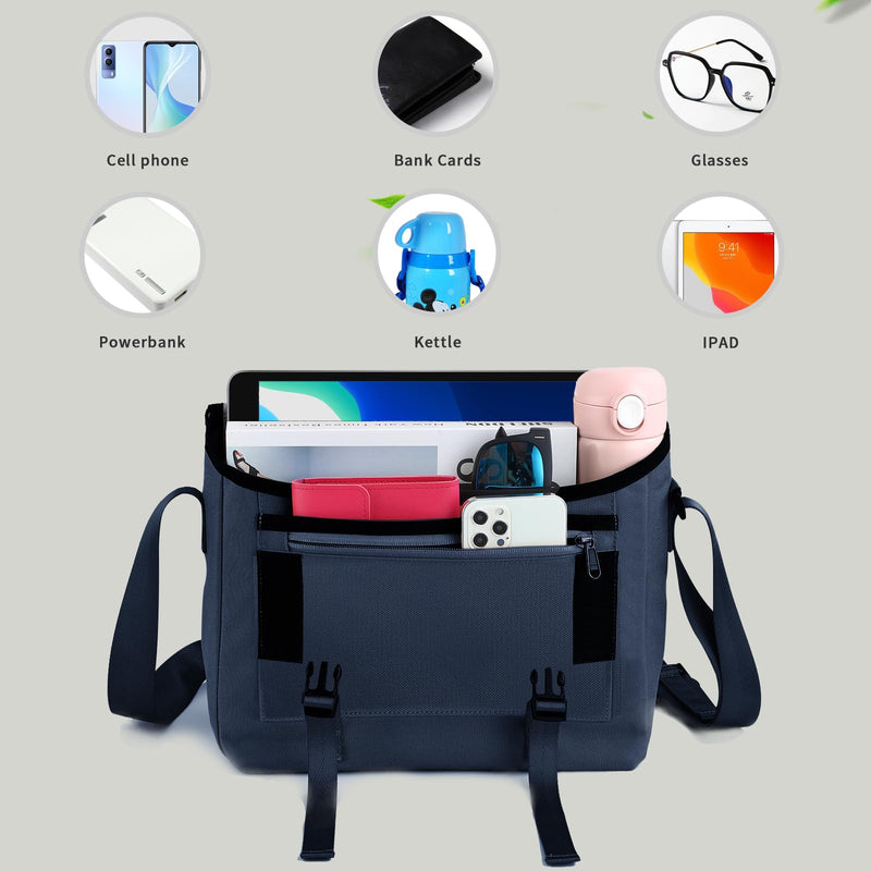 SIMTOP Messenger Bag Crossbody Shoulder Bag for Commuters and Travelers Water Resistant Scratch and Wear Cordura YKK Zipper Blue