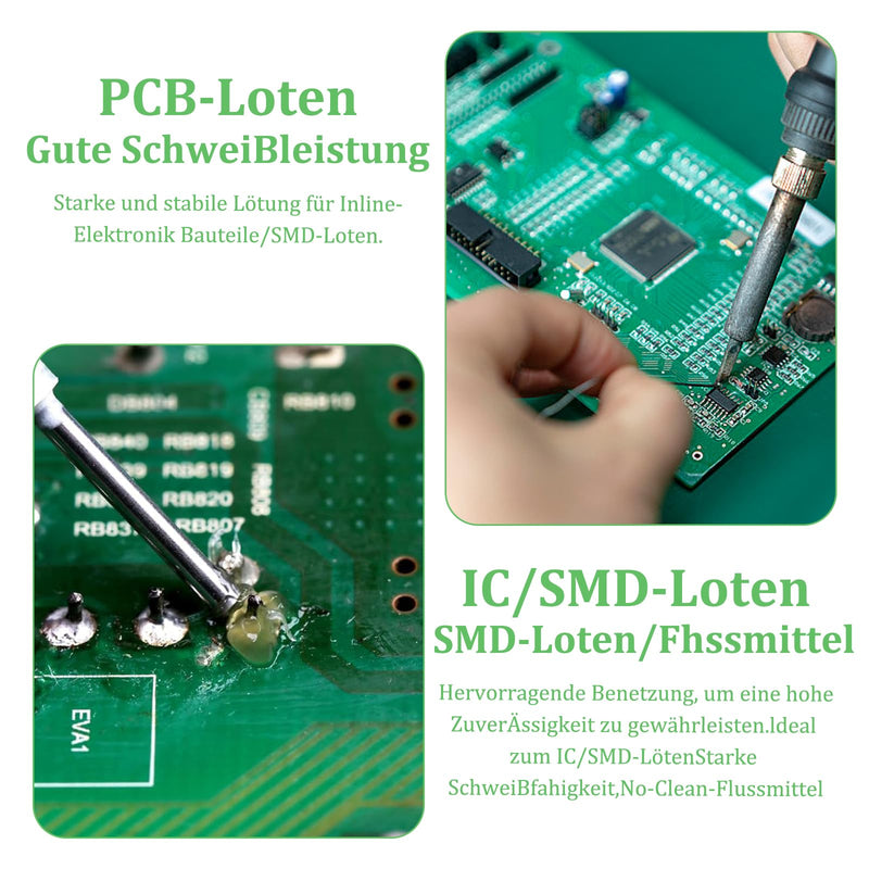 Flux Soldering Paste, Flux, Soldering Flux, with Push Rod, 138°C Soldering Flux No-Clean Soldering Flux for LED Smd Pcb Bga Electronic Soldering (10 ml)