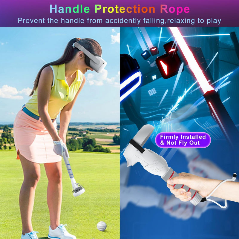 Saqico Head Strap & 2 in 1 Long Arms & Handle Attachments Compatible with Oculus Quest 2 & Hand Controllers