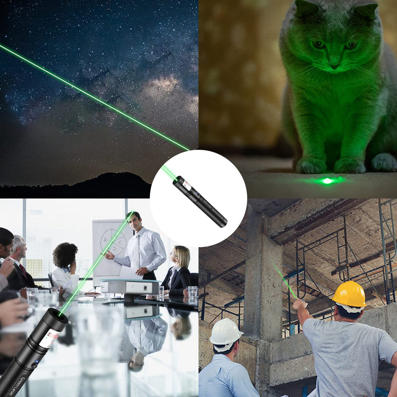 Gree Laser Pointer, Long Range High Power Laser Pointer 10000 Feet Visible Green Beam, Rechargeable Green Laser Pointer High Power for Presentations…