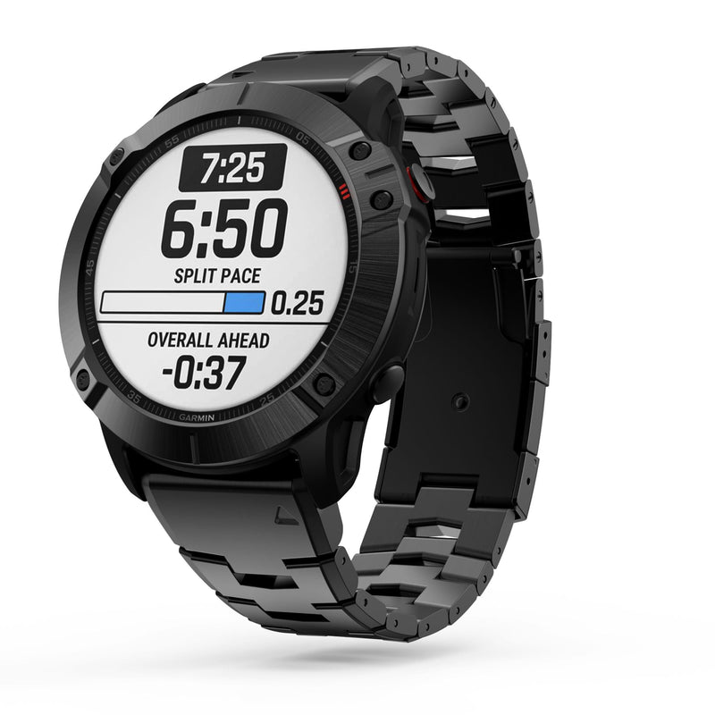 Titanium Steel Watch Band Compatible with Fenix 7X/6X/5X Plus, 26mm Titanium Metal Quick Release Easy Fit Watch Strap Compatible for Garmin Fenix 7X Pro/6X Pro/5X Plus/Enduro 2/tactix 7 Bands, Black