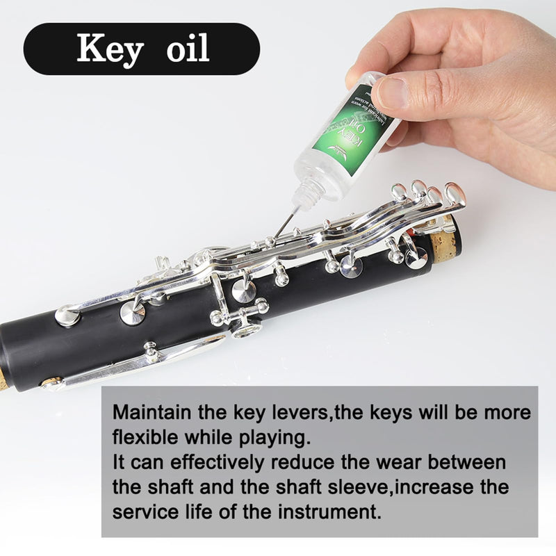 [AUSTRALIA] - Clarinet Cleaning Cleaner Care Maintenance Kit - Clarinet Cleaning Kit: key oil, cork grease, swab, cleaning cloth, thumb rest, mouthpiece brush, screwdriver... 