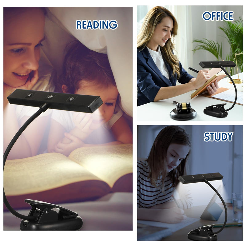 4 Pcs Music Stand Light 18 LED Piano Light Clip on Piano Lamp Adjustable Reading Light USB and AAA Battery(Not Included)/ Rechargeable Operated, 4 Color Temperature Optional (Battery)