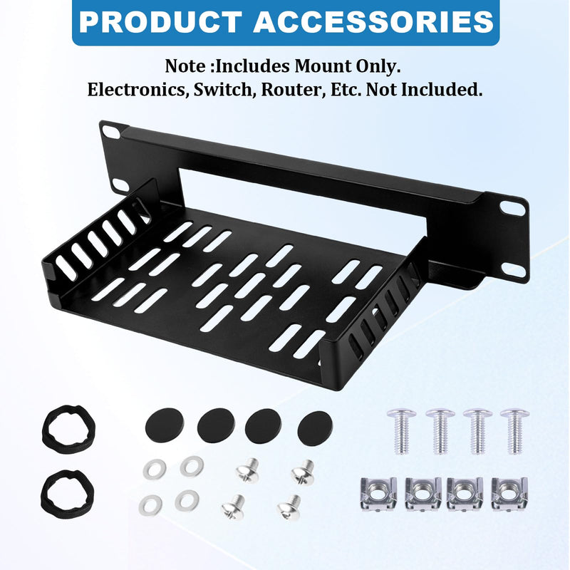 10inch 1U Metal Rack Mount for TP-Link TL-SG108 8-Port Switch Built with Sturdy Premium Metal, Open Frame Boosts Cooling, Simple Installation