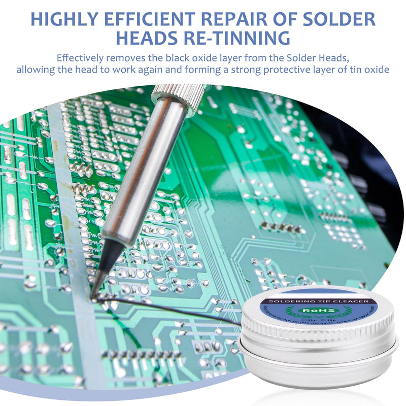 Pack of 2 Soldering Tip Cleaner, 60 g Soldering Tips Reactivator, Can Remove the Oxide Layer, Used to Activate the Oxide Soldering Iron Tip