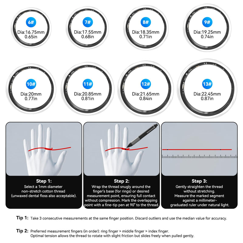 Smart Fitness and Activity Ring for Men and Women - Track Heart Rate Stress Sleep Steps and Blood Oxygen, 10ATM Waterproof Fitness Tracker for iPhone and Android, No Subscription Fee, Size 10