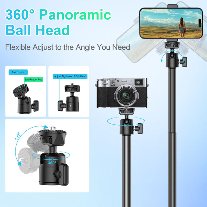 Ailight Camera Desk Mount Webcam Stand, Adjustable Table Camera Stand with 1/4" Screw & C Clamp Overhead Tripod Webcam Mount for Logitech Obsbot insta360 Anker and Others TS6001