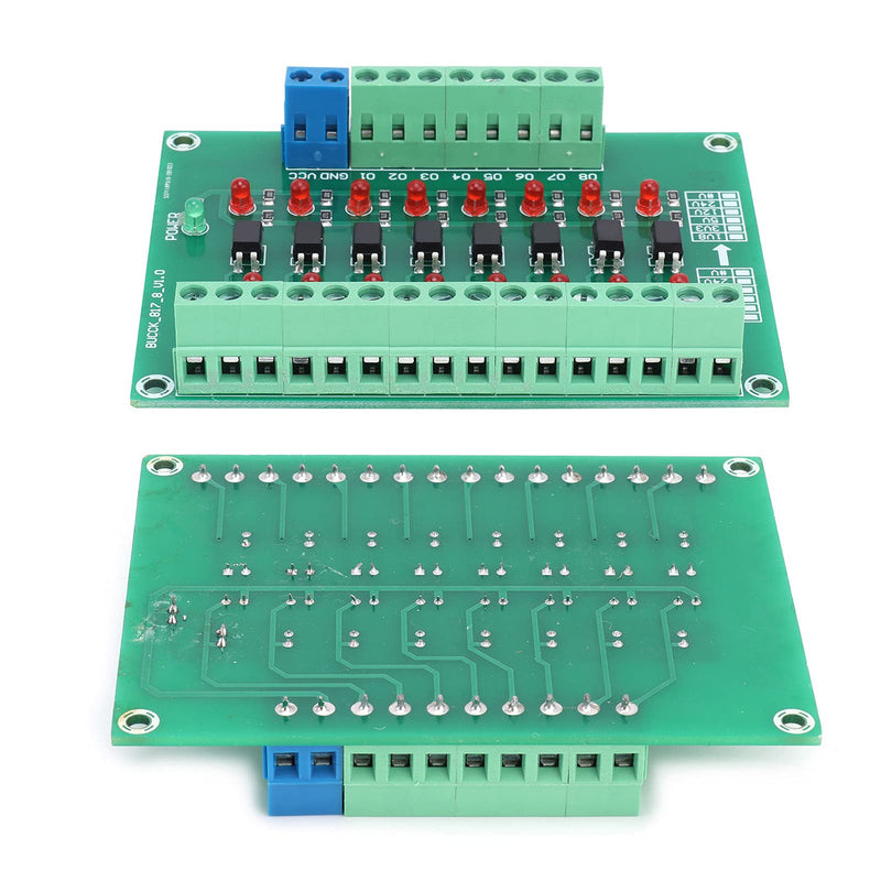 8 Channel Optocoupler, 12V to 3.3V Simple Operation Isolator Module for Single Chip Microcomputer Signal Isolation