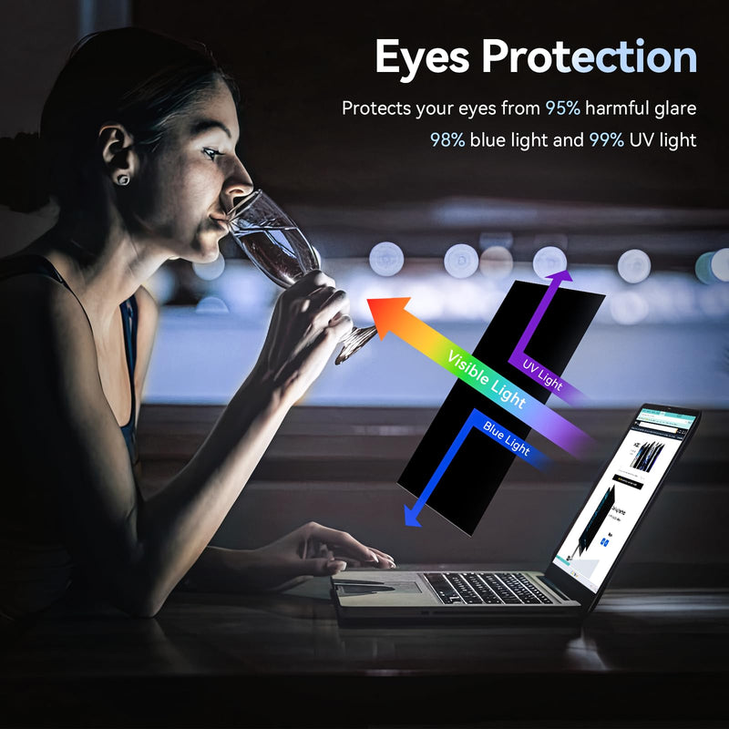 Laptop Privacy Screen 17 Inch Compatible With Lenovo Hp Dell Acer Asus Thinkpad Envy Xps, 16:10 Aspect Removable Anti Glare Blue Light Filter Protector, 17in Computer Monitor Privacy Shield [1 PACK] 17'' Privacy Screen (16:10)
