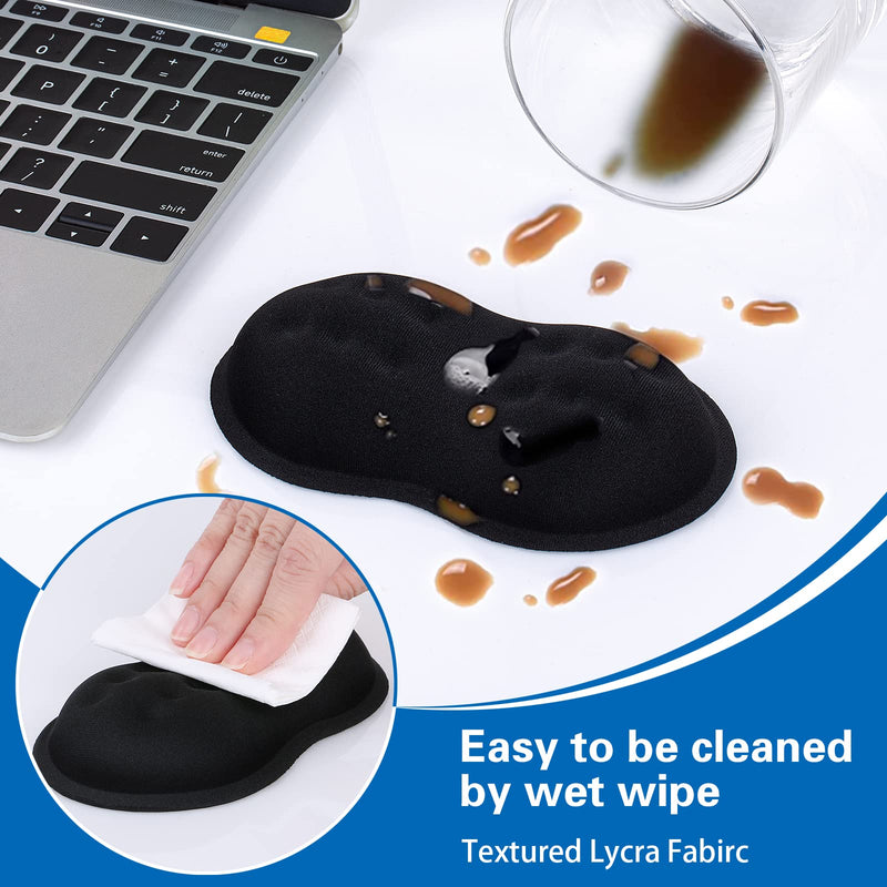 Mouse Wrist Rest, Canjoy【2 Pack】 Wrist Rest Pad Memory Foam Mouse Wrist Support Cushion, Superfine Fibre Soft Ergonomic Hand Rest Support for Computer, Laptop, Mac, Gaming or Office Black-Large