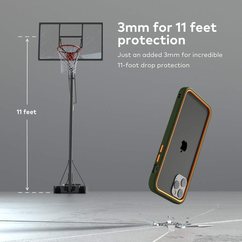 RhinoShield Bumper Case Compatible with [iPhone 12/12 Pro] | CrashGuard NX - Shock Absorbent Slim Design Protective Cover 3.5M / 11ft Drop Protection - Graphite iPhone 12/12 Pro - Graphite