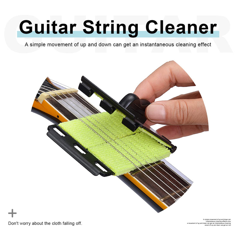 [AUSTRALIA] - MAXCHEER 2pcs Guitar Cleaner Kit Dual Head Guitar Strings Cleaner Eraser - Rust Remover with Lubricant in Brush String and Clean Fretboard Cloth Tool Scrubber for Violin/Bass/Ukulele/Electric Guitars String Cleaner+Oil 