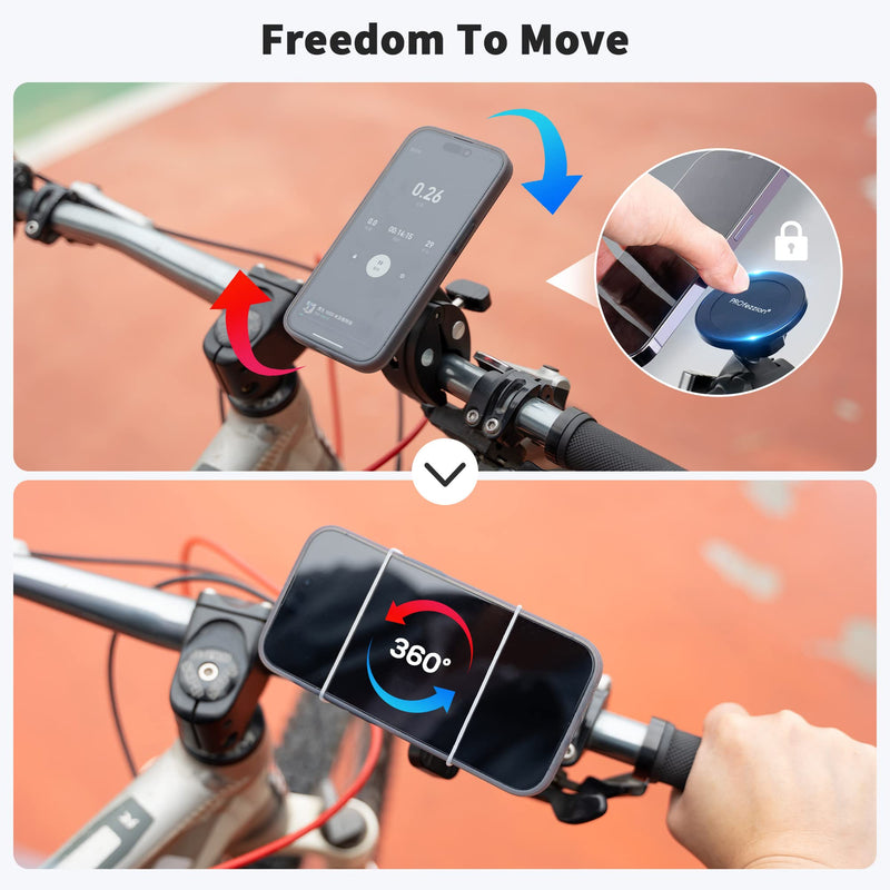 Phone Holder Mount Magnetic Accessories: Fitness Equipment Gym Motorcycle Handlebar, Exercise Bike, Treadmill, Stroller, Cart, for Magsafe iphone 15 14 13 12 Plus Pro Max & All Phone Stand Clamp Gym Mount