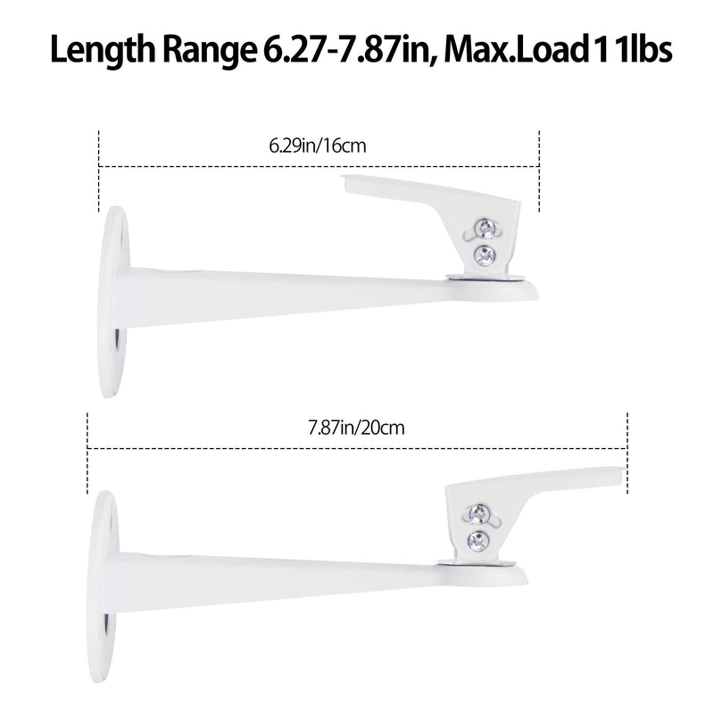 Mini Projector Wall Mount/Projector Hanger/CCTV Security Camera Housing Mounting Bracket(White) - for CCTV/Camera/Projector/Webcam - with Load 11 lbs Length 7.8 inch - Rotation 360° (White) White
