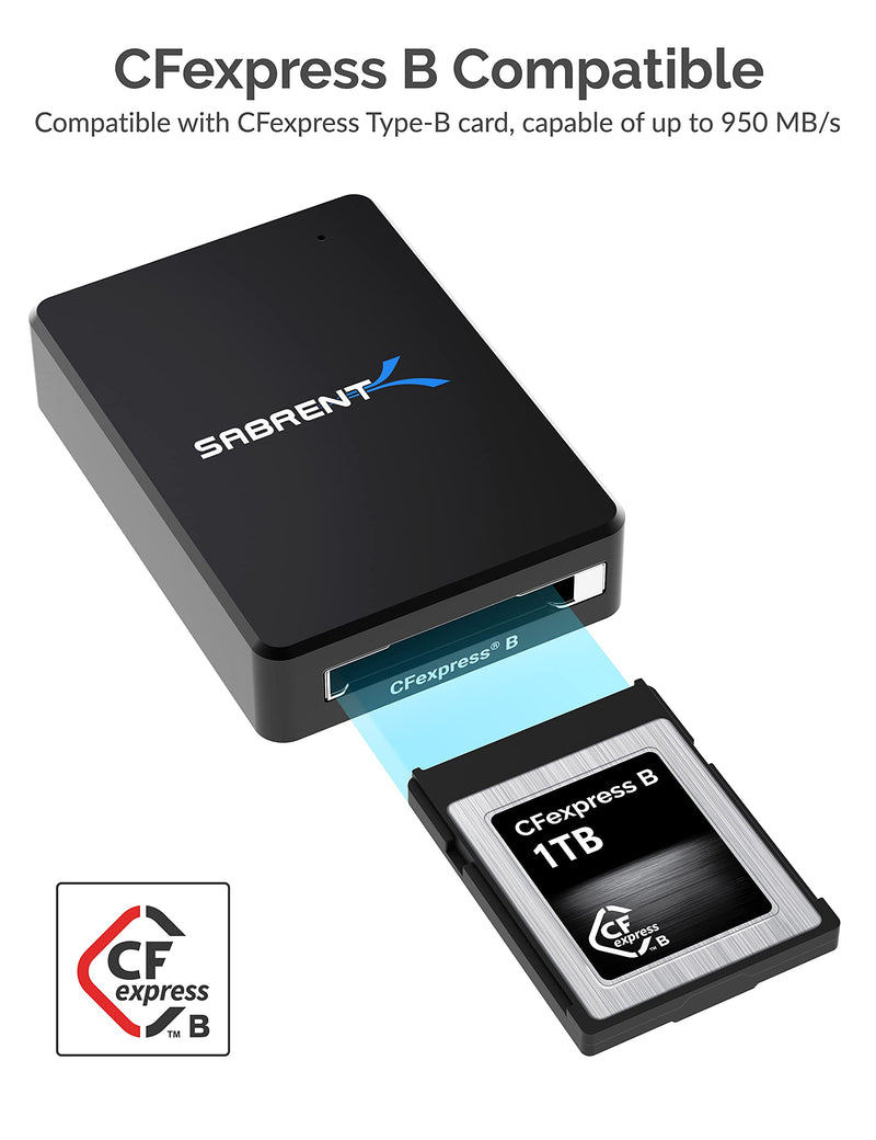 SABRENT CFexpress Type B Card Reader with USB 3.2 10Gbps (CR-CFER) CFexpress Type-B