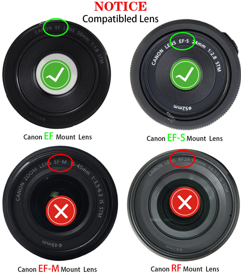 [4Pack] Rear Lens Cap Cover Compatible with All Canon EOS EF EF-S Camera Lens,EOS Rebel T7 T6 T5 90D 80D 77D 70D 60D 5Ds 1DX 5D 7D / 6D Mark II III 200D Rebel SL3 SL2 T8i T7i T6i T6S T4i T5i T5 T3