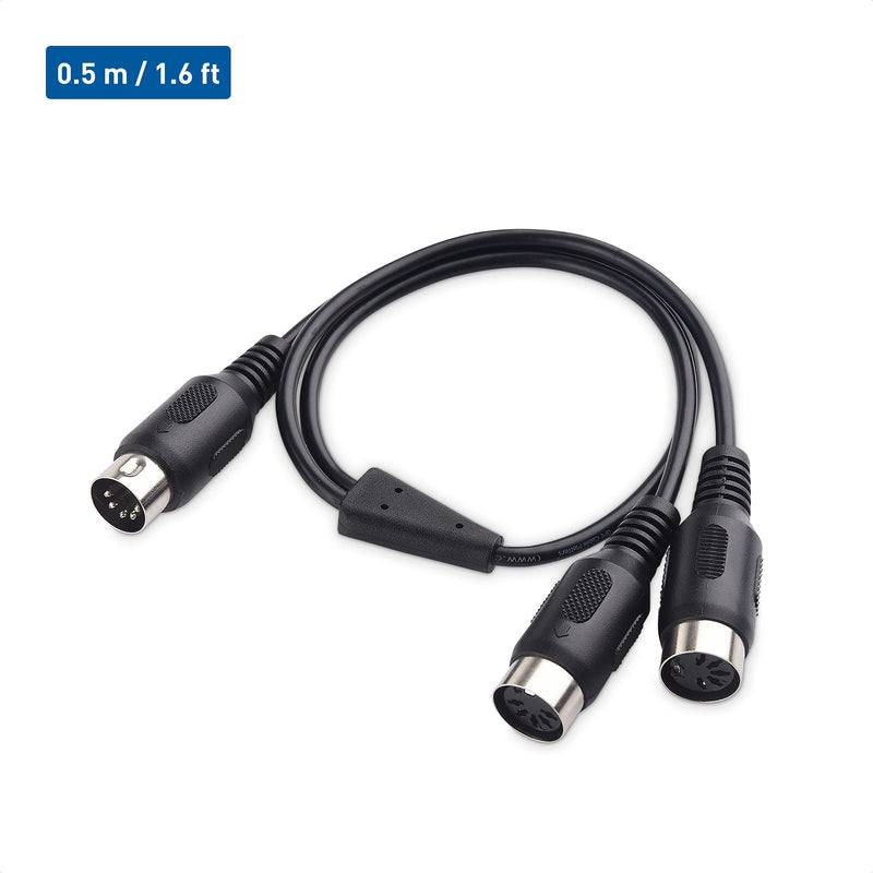 [AUSTRALIA] - Cable Matters 5-PIN DIN MIDI Splitter Cable (Dual MIDI Cable) - 0.5 Meters / 1.6 Feet 