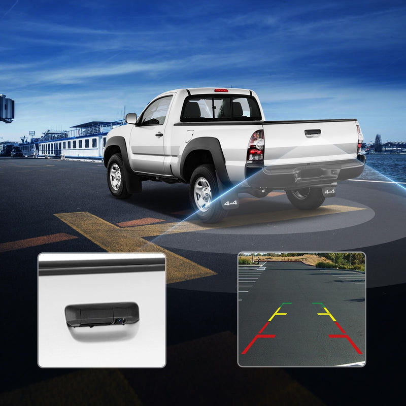Tailgate Handle Backup Camera for Toyota Tacoma 2005 2006 2007 2008 2009 2010 2011 2012 2013 2014 Replacement Reverse Rear View Back Up Camera IP67 Waterproof with Guide Lines
