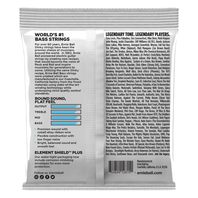 Ernie Ball Extra Slinky Flatwound Bass Guitar Strings, 40-95 Gauge (P02815) Extra (40-95) 4-String