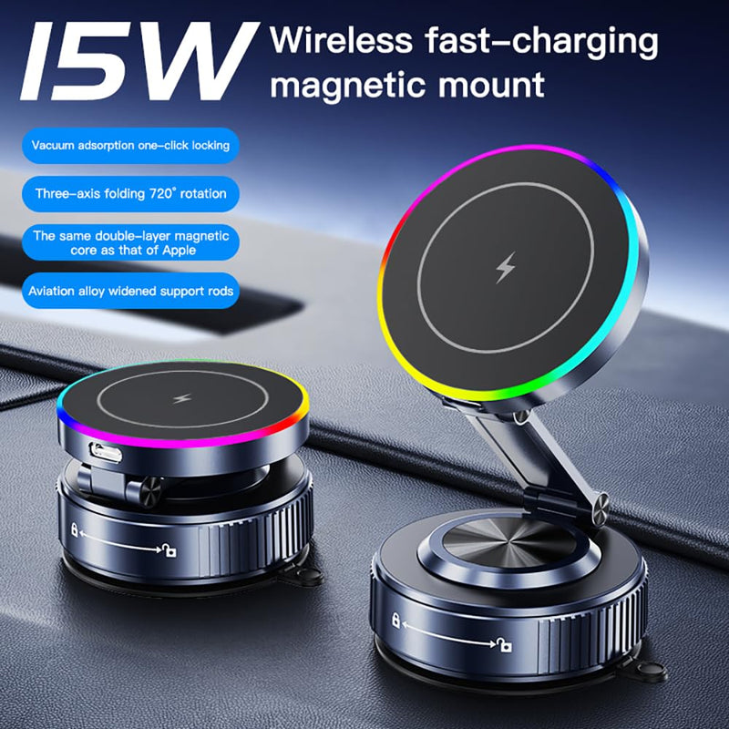 for MagSafe Car Mount Charger,15W Wireless Charge,Phone Holder for Your Car | [120+LBS Strong Suction & 3000gf Magnetic] 360° Adjustable Car Phone Holder for iPhone 17 16 15 14 13 12 Pro Max Air Plus