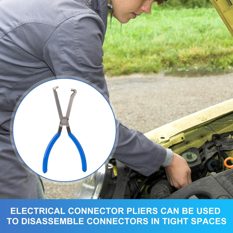 Electrical Disconnect Pliers, Automotive Electrical Connector Pliers Spark Plug Pliers Car Electrical Plug Pliers for Easily Disconnection the Locking-Push Tab Electrical Connector(Blue) Blue