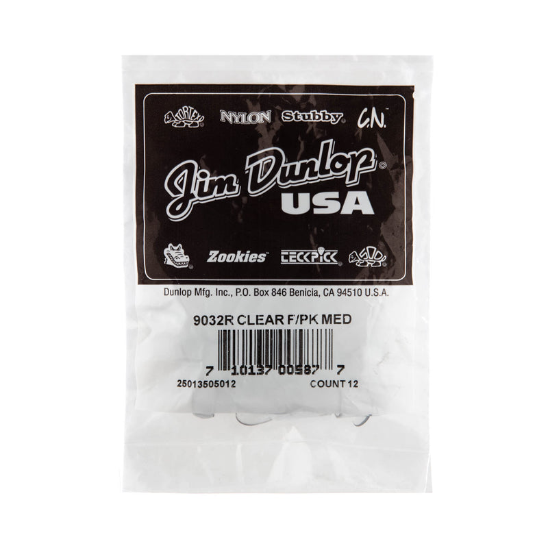 JIM DUNLOP Clear Finger Pick,Medium, Bag of 12 (9032R)