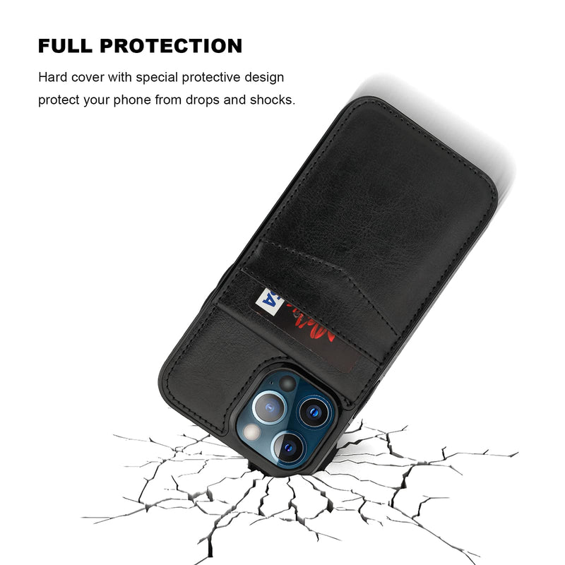 [AUSTRALIA] - KIHUWEY Compatible with iPhone 13 Pro Max Case Wallet with Credit Card Holder, Premium Leather Magnetic Clasp Kickstand Heavy Duty Protective Cover for iPhone 13 Pro Max 6.7 Inch(Black) Black 