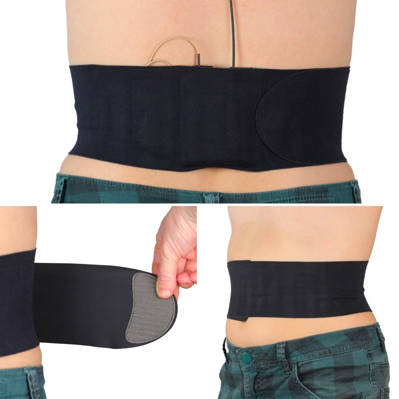 URSA Waist Strap - Ultra Slim, Breathable & Stretchy Microphone Transmitter Straps. Compatible with Most Transmitter/Receivers (Black, Medium Waist - Small Pouch)