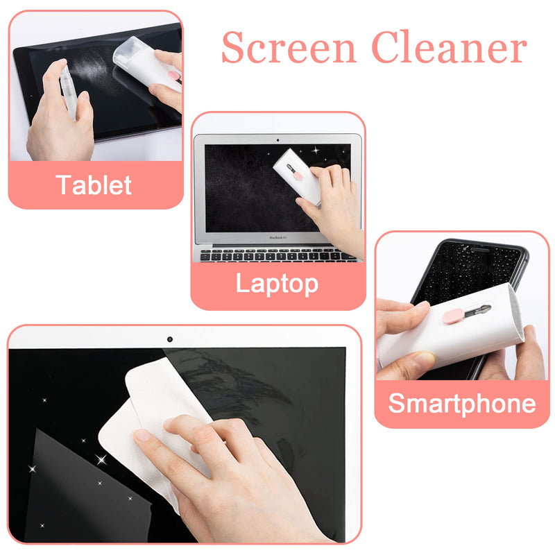 walrfid Laptop Keyboard Earbud Screen Cleaner Sprayer Kit for Airpods Pro MacBook iPad iPhone iPod, Electronics Airpod Cleaning Pen Brush Tool for PC TV Phone Computer Screens Cleaners Spray Pink