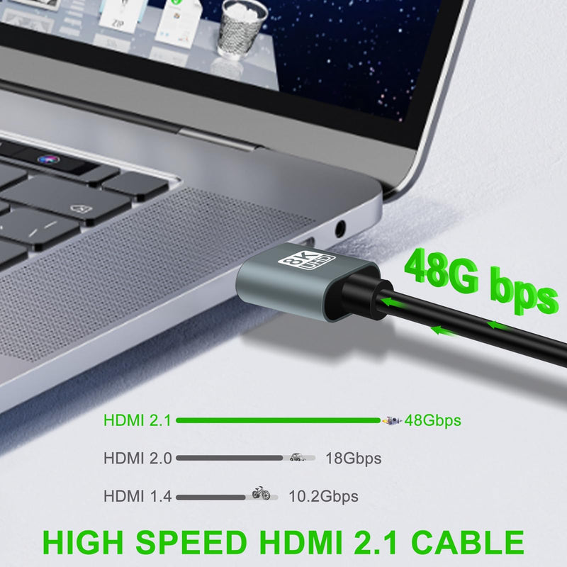 Thsucords Ultra Thin 8K 4K HDMI Cables 3.3FT 10 Pack, Slim & Flexible Soft High Speed HDMI 2.1 Lead Support 4K@120Hz 8K@60Hz 48Gbps for Roku TV/HDTV/PS5/Blu-ray 10-PACK