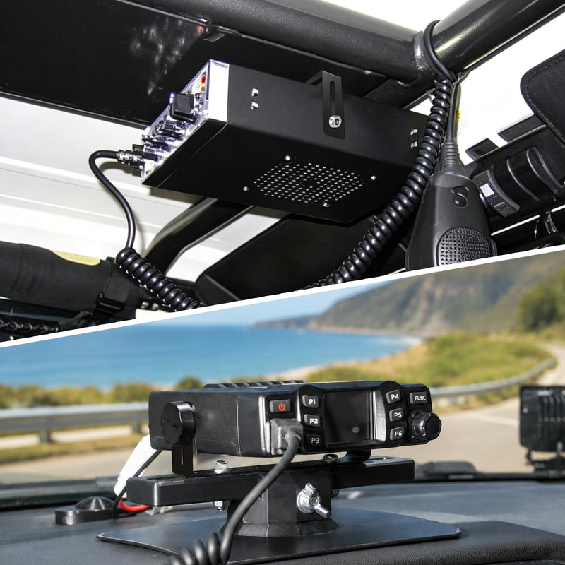 Adjustable Universal Mounting Bracket for CB Ham Radio | Transceivers & Scanners, Width Adjustable 6 to 10 Inch, Radio Mount Hardware Included, 2 Sets