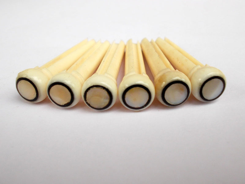 6 pcs (1 set) Real Bone Acoustic Guitar Bridge Pins High Quality