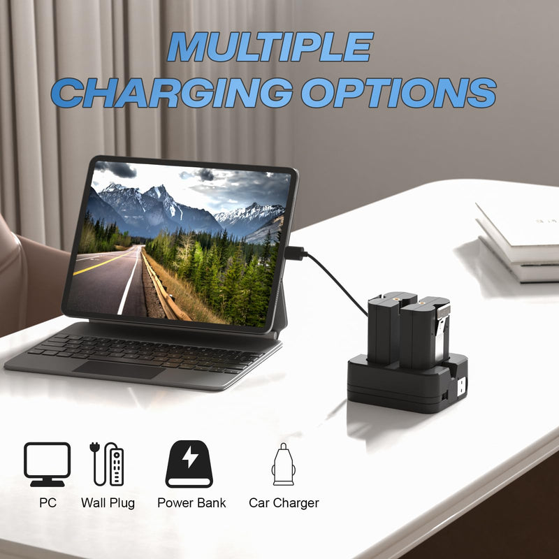 [AUSTRALIA] - 2Pack Replacement for Ring Doorbell Battery, 6040mAh Rechargeable Ring Camera Battery with Charger Station, Compatible with Ring-Video Doorbell 2/3/3plus/4, Stick Up Cam and Spotlight Cam 