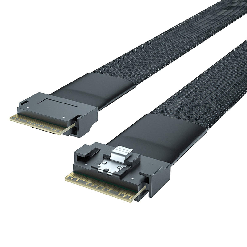 10Gtek 24G Internal SlimSAS SFF-8654 to SFF-8654 8i Cable, PCIe4.0, 85-ohm, 0.75~0.8m(2.46~2.62ft) Straight