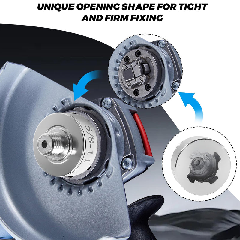 [AUSTRALIA] - XLOCK to 5/8"-11 Thread Adapter Kit – Stainless Steel Angle Grinder Quick-Change Conversion for Saw Blades/Polish Discs/Diamond Core Bits, Include Flange Lock Nut, Convert XLOCK Tool 