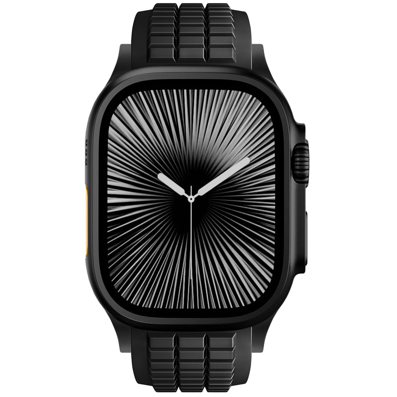 Luxury Rugged Silicone Strap Compatible with Apple Watch Ultra 3 2 Bands for Men 49mm 46mm 45mm 44mm,FKM Rubber Band with Metal Connector for iWatch Series 11 10 9 8 7 6 5 4 3 2 1 SE