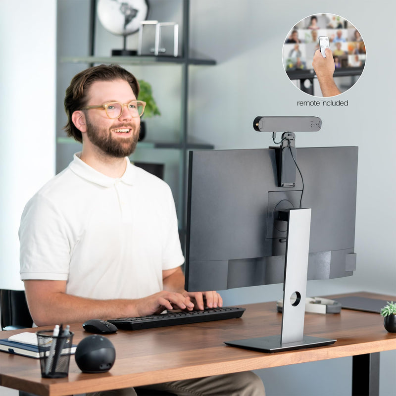 Life Finds Webcam Light for Streaming on Monitor or Laptop, Freestanding Video Conference Lighting, USB-C Connectivity, Remote Control Included, Black, LF-WL1