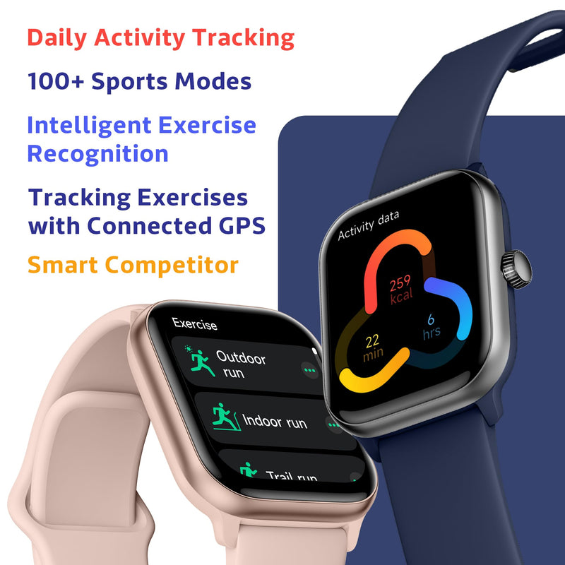 Pulse 2 VeryFit Smart Watch for Men Women Fitness Tracker Watch (Black) | Alexa, 1.85" AMOLED Screen, Body Energy, Heart Rate, Oxygen Saturation, Stress, Sleep Monitor, Step Tracker, Bluetooth Call Graphite Black